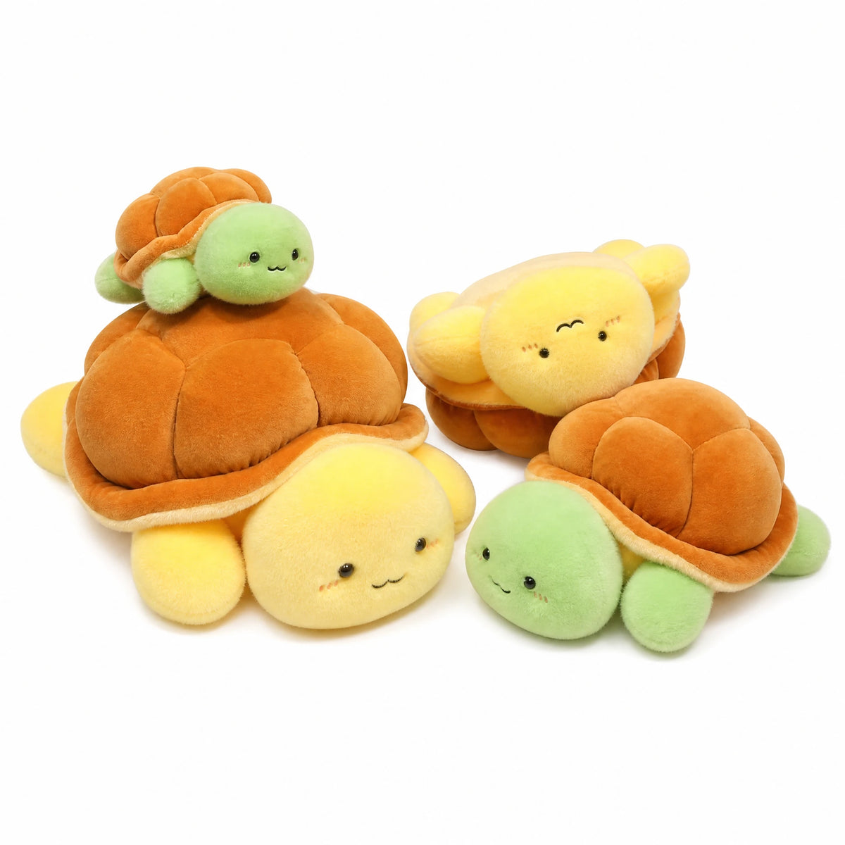 Turtle Plush - Soft Mochi-Style Cuddle Companion - Fond blanc