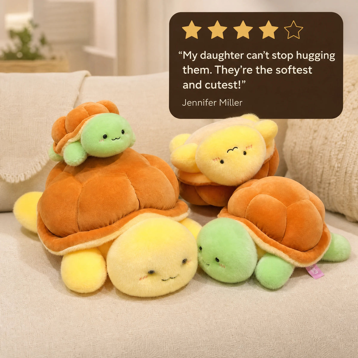 Turtle Plush - Soft Mochi-Style Cuddle Companion - Image témoignage