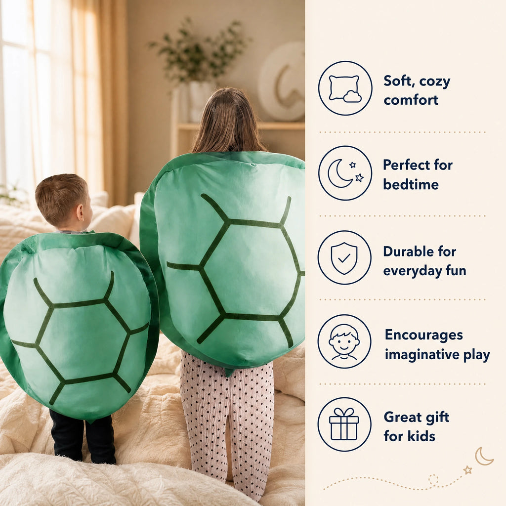Turtle Shell Pillow Plush Wearable Cushion in Green - Bénéfices produit