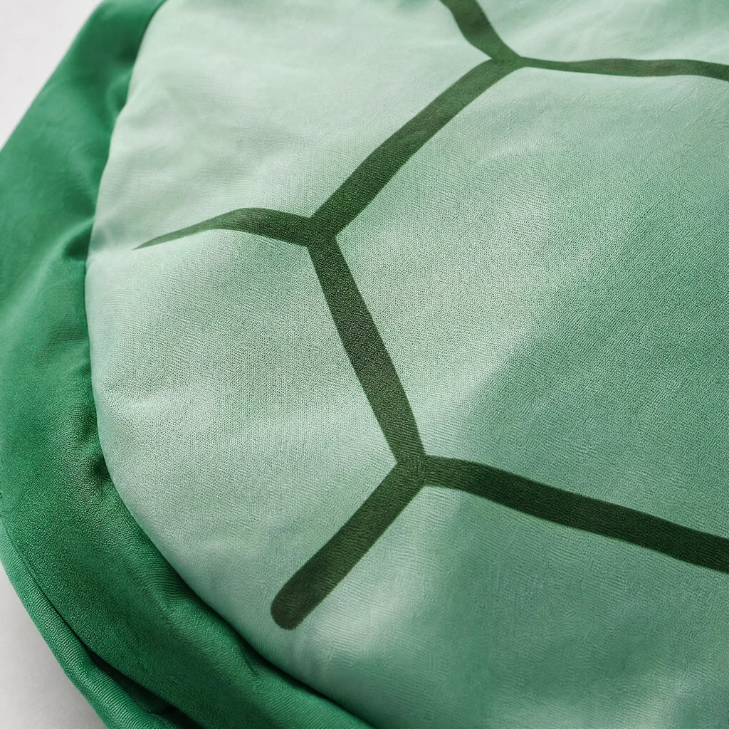 Turtle Shell Pillow Plush Wearable Cushion in Green - Détail matière