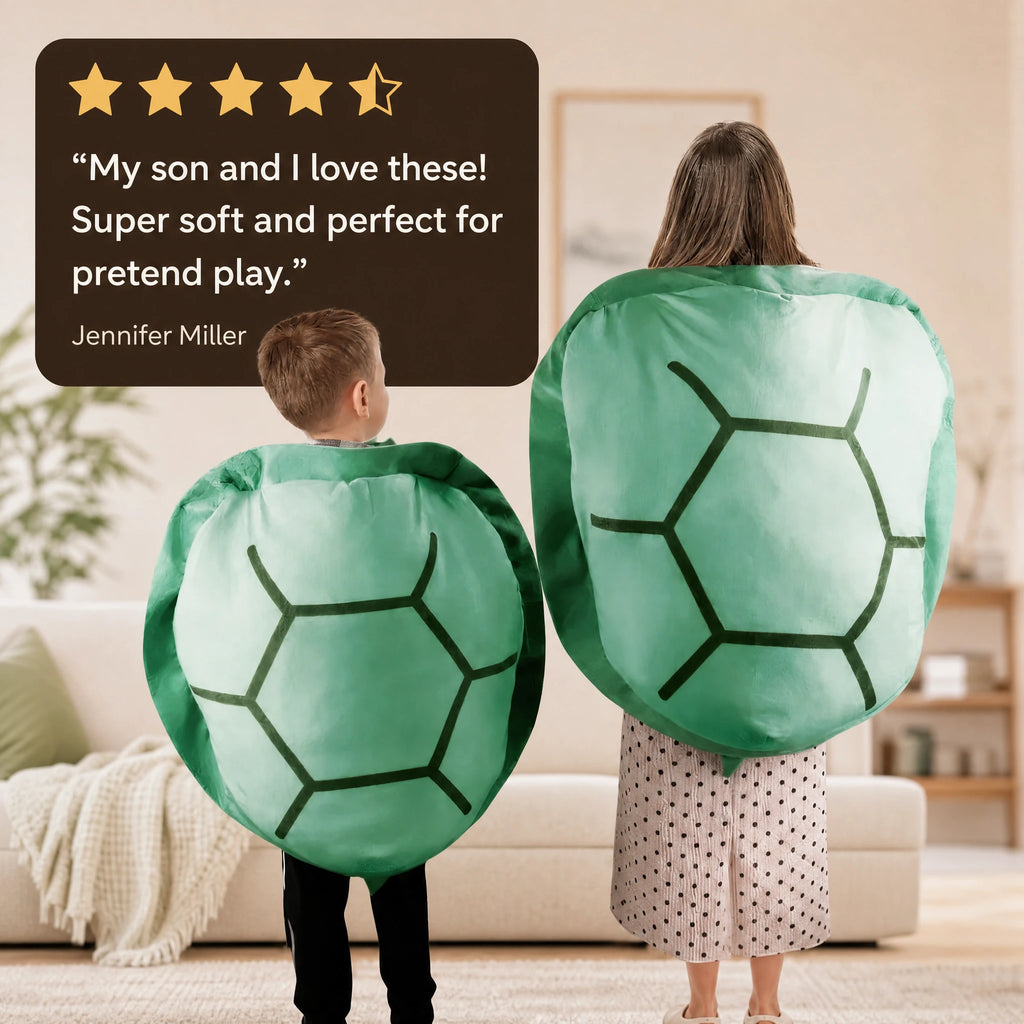 Turtle Shell Pillow Plush Wearable Cushion in Green - Image témoignage