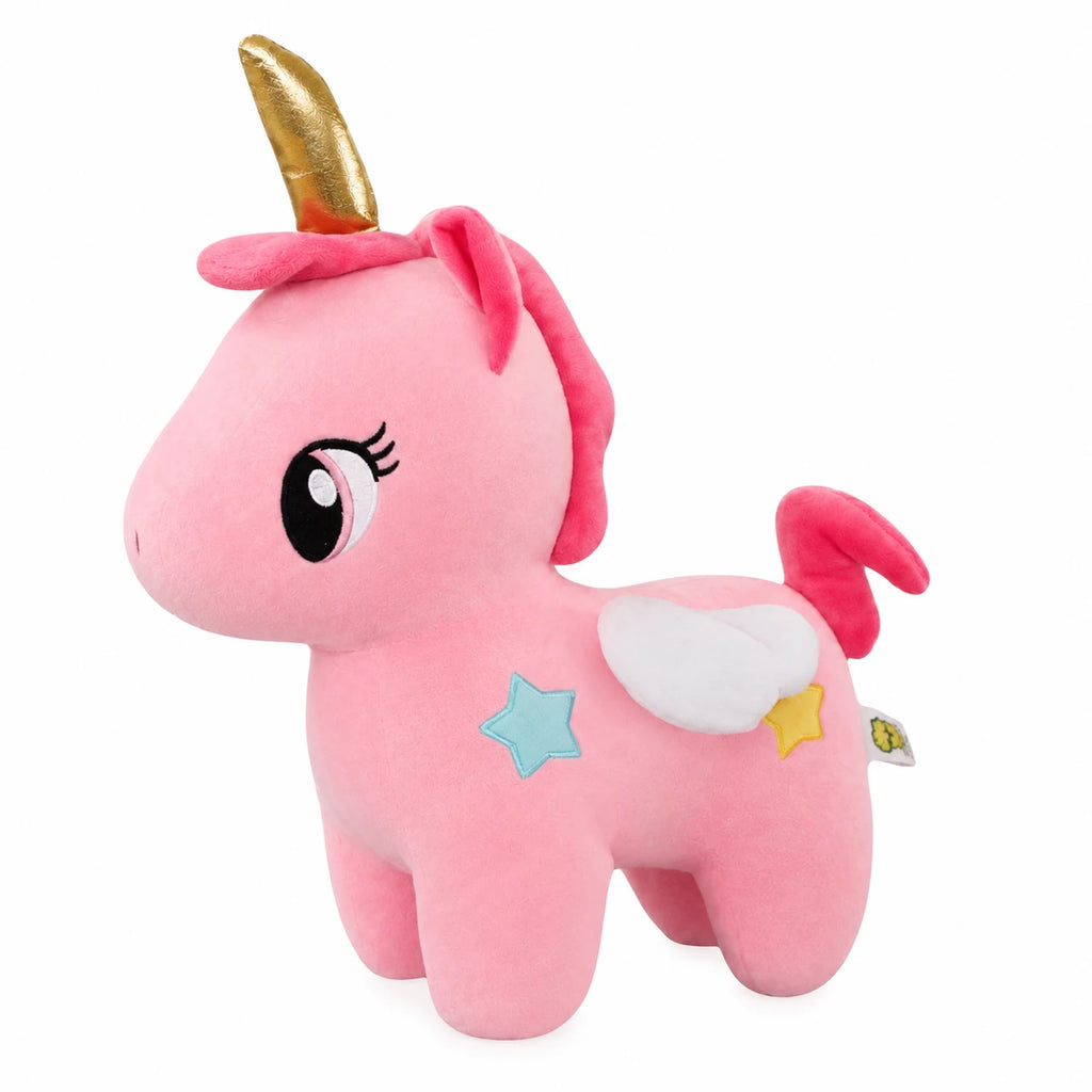 Unicorn Plush with Golden Horn and Star Details - 4in / 10cm · 8in / 20cm