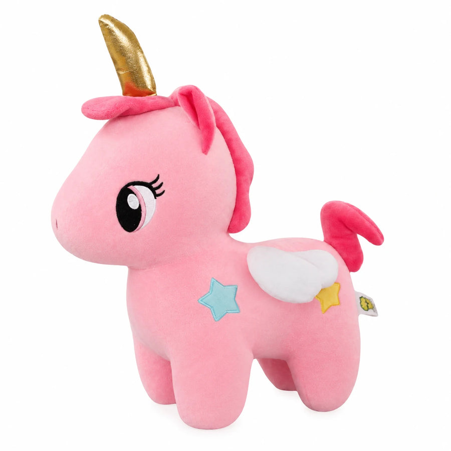 Unicorn Plush with Golden Horn and Star Details - 4in / 10cm · 8in / 20cm