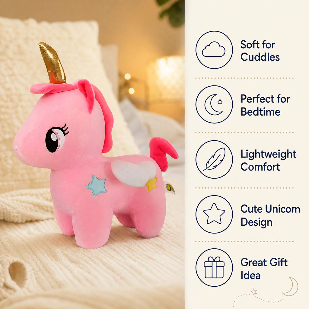 Unicorn Plush with Golden Horn and Star Details - Bénéfices produit