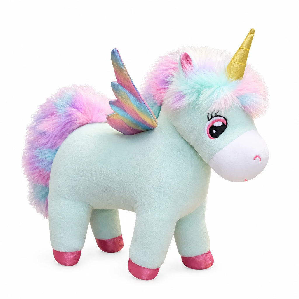 Unicorn Plush with Pastel Rainbow Mane and Wings - 14in / 35cm · 17.5in / 45cm · 23.5in / 60cm