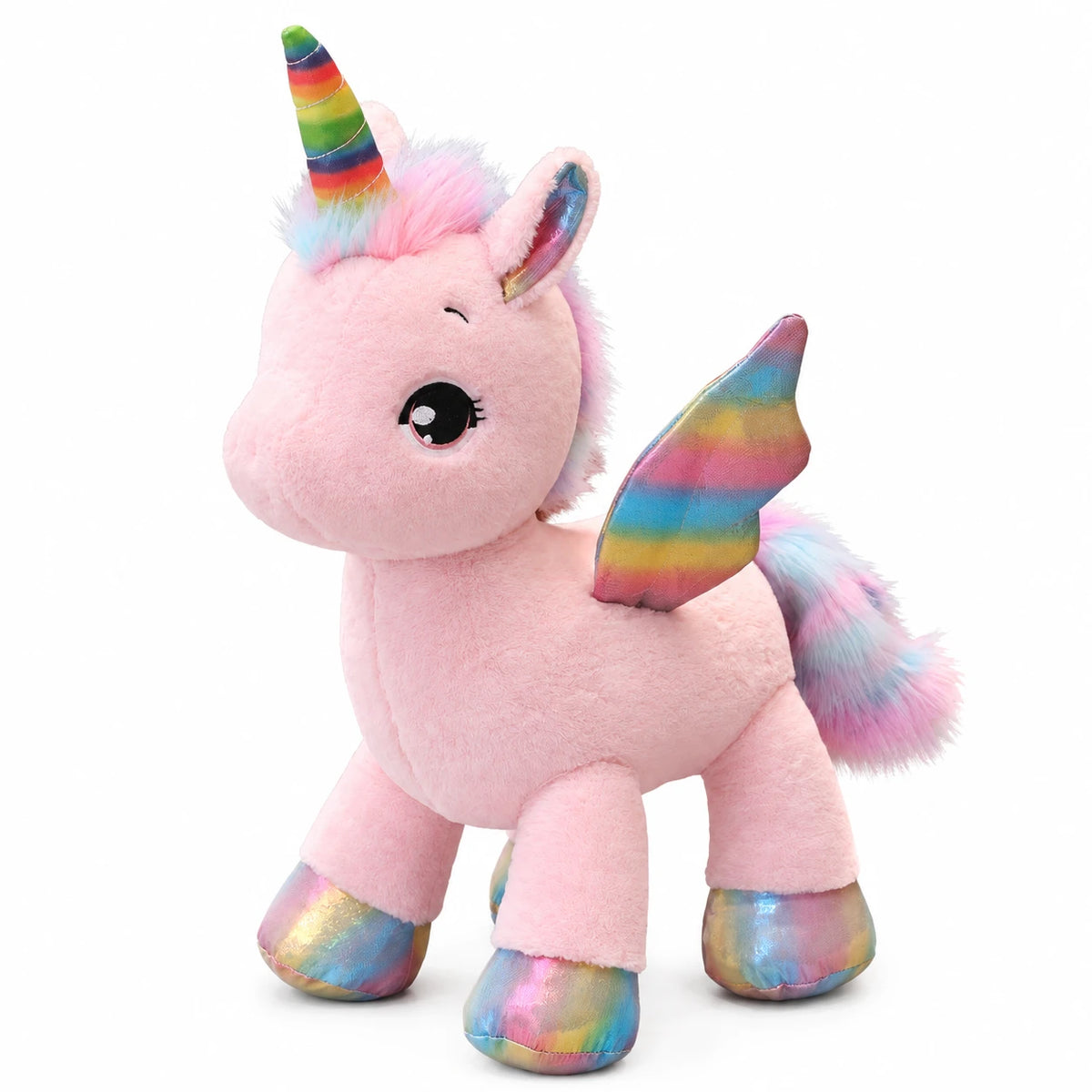 Unicorn Plush with Rainbow Horn and Shimmery Details - Pink / 31.5in / 80cm … (3 tailles)