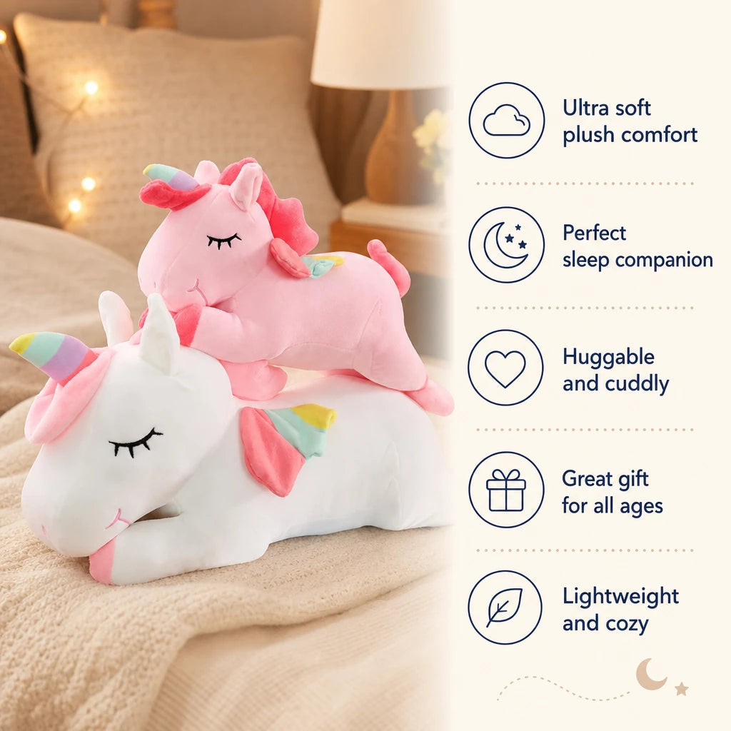 Unicorn Plush with Rainbow Mane and Lying Pose - Bénéfices produit