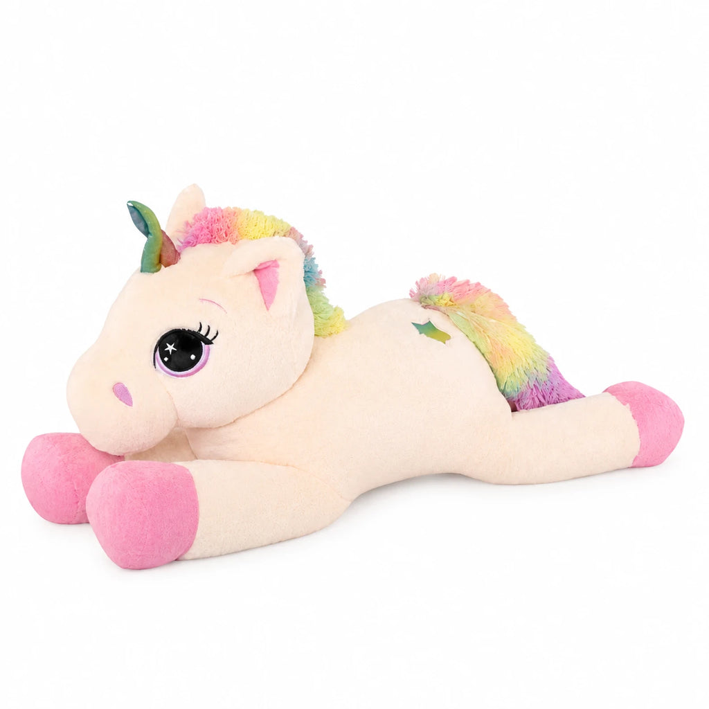 Unicorn Plush with Rainbow Mane and Pink Hooves - 15.5in / 40cm · 23.5in / 60cm · 31.5in / 80cm