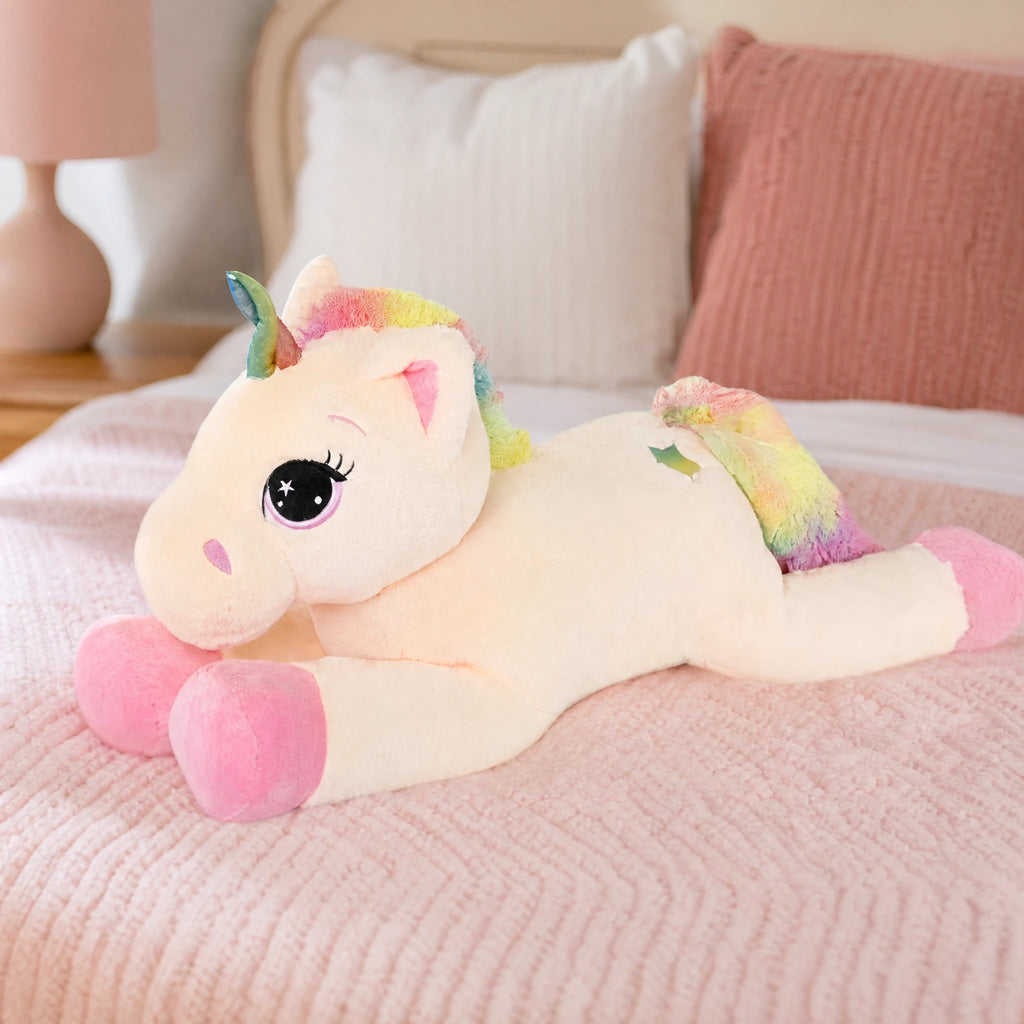 Unicorn Plush with Rainbow Mane and Pink Hooves - Utilisation du produit