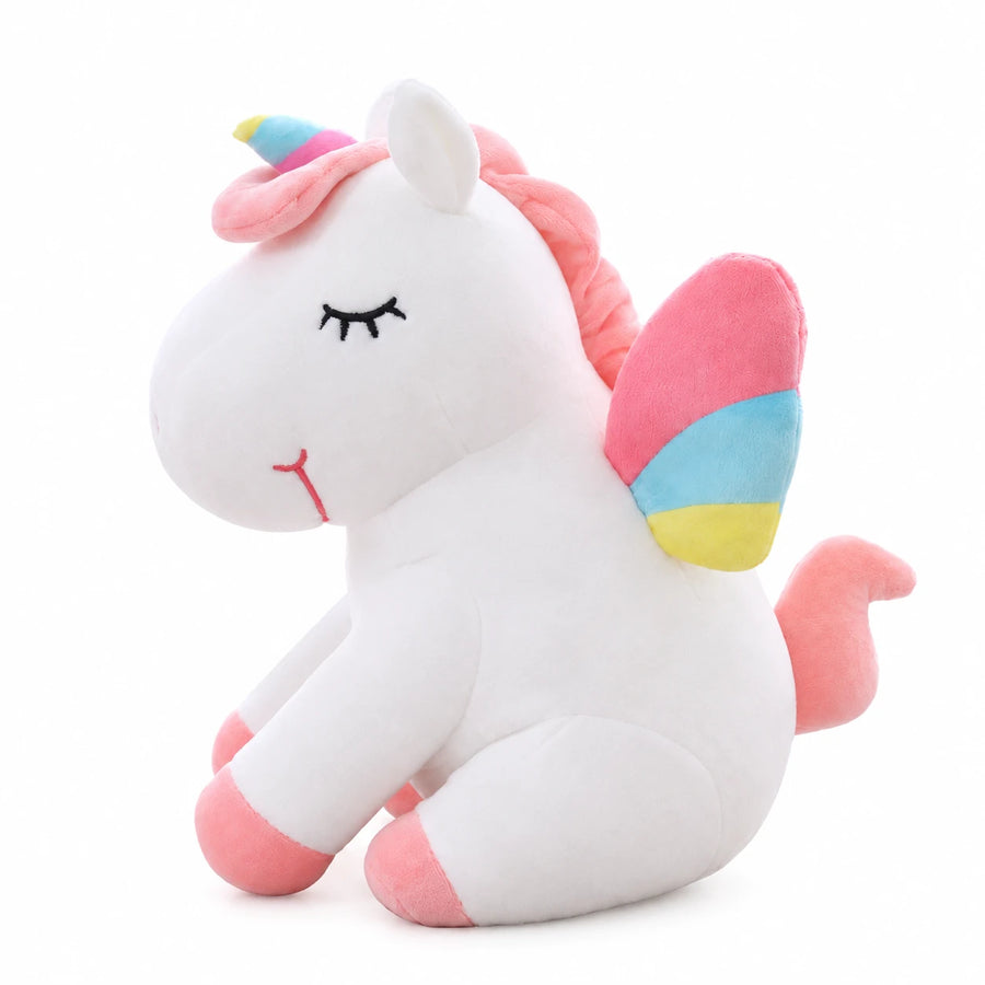 Unicorn Plush with Rainbow Wings and Pastel Details - 10in / 25cm · 15.5in / 40cm · 21.5in / 55cm