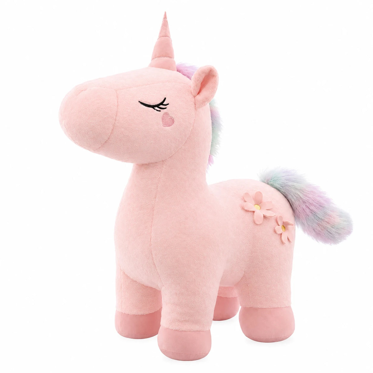 Unicorn Plush with Soft Cotton and Floral Details - 12in / 30cm / Pink … (4 tailles)