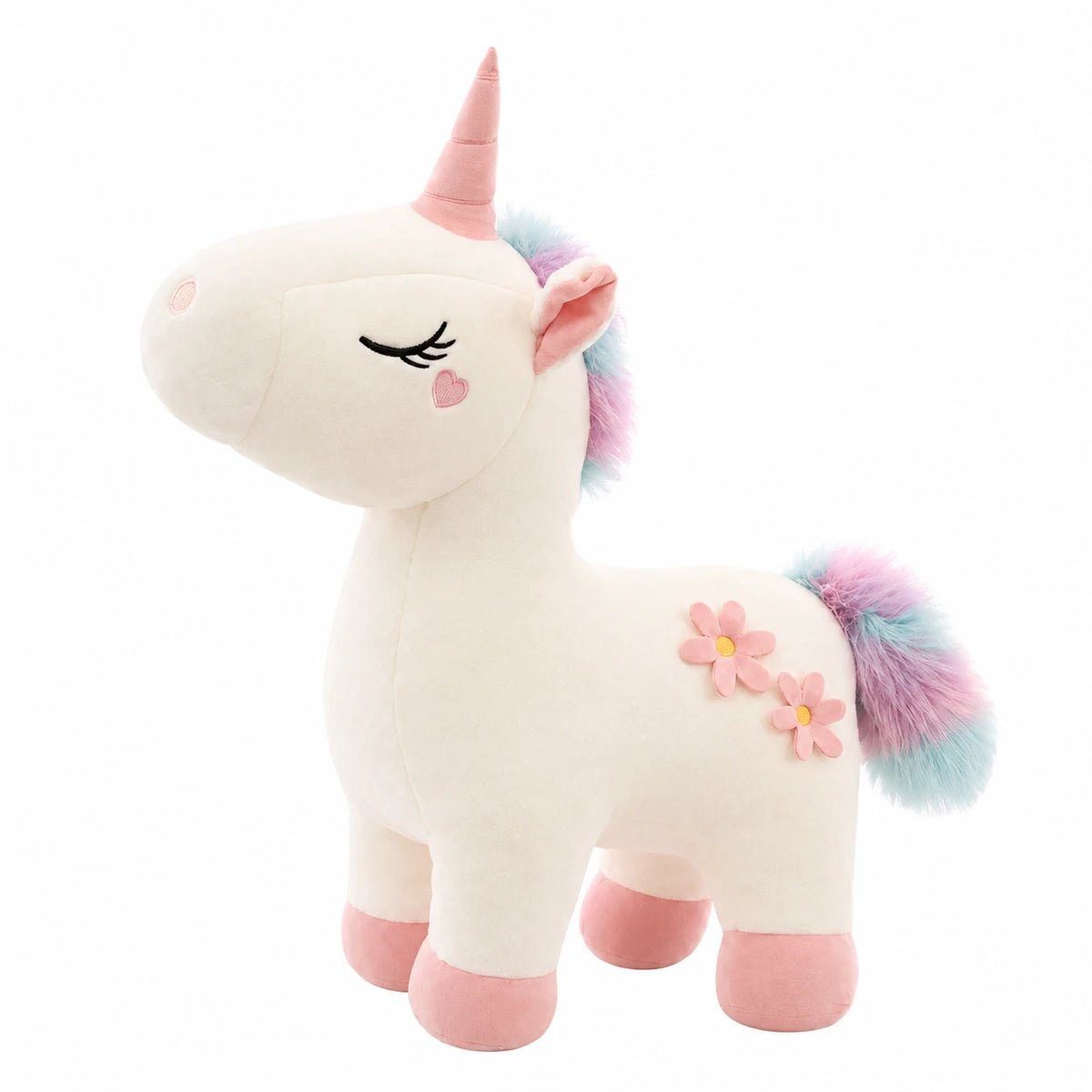 Unicorn Plush with Soft Cotton and Floral Details - 12in / 30cm / White … (4 tailles)