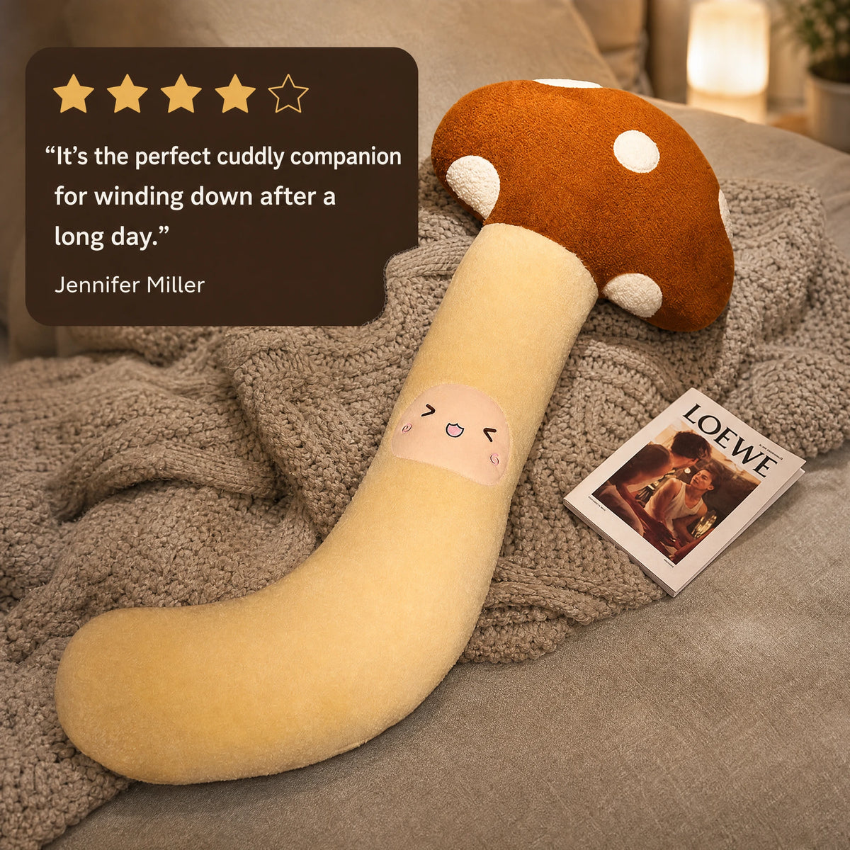 Vegetable Body Pillow with Kawaii Face and Soft Plush - Image témoignage