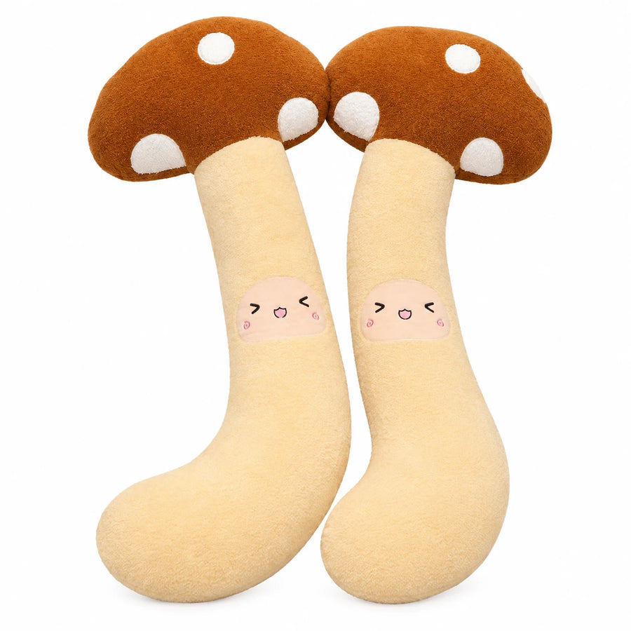 Vegetable Body Pillow with Kawaii Face and Soft Plush - Mushroom / 47in / 120cm … (2 tailles)