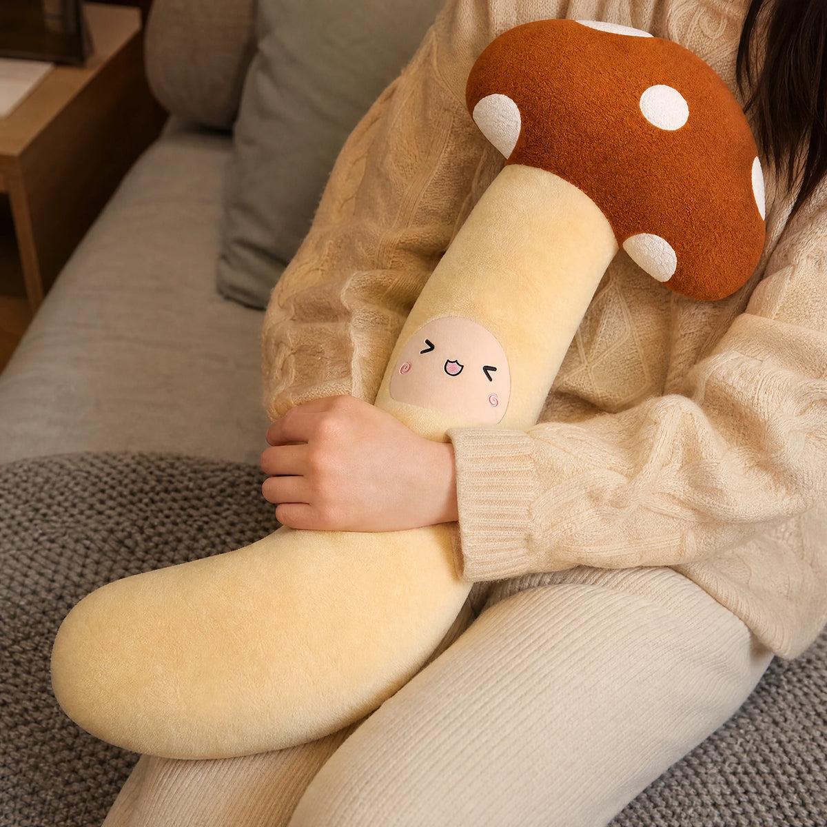 Vegetable Body Pillow with Kawaii Face and Soft Plush - Utilisation du produit