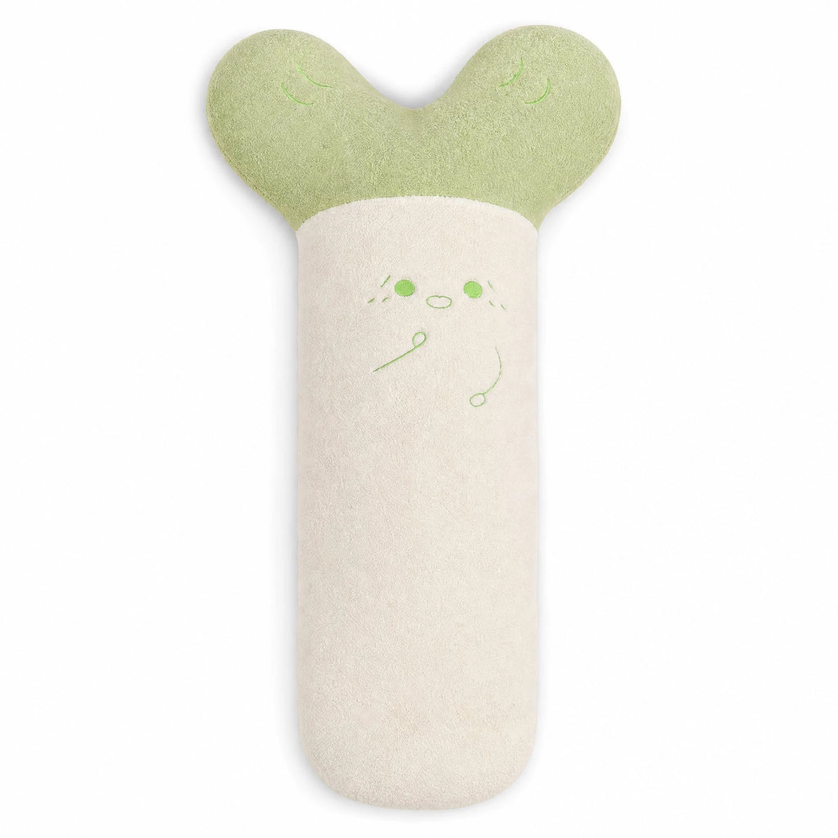 Vegetable Plush Pillow with Embroidered Face 110cm - Fond blanc