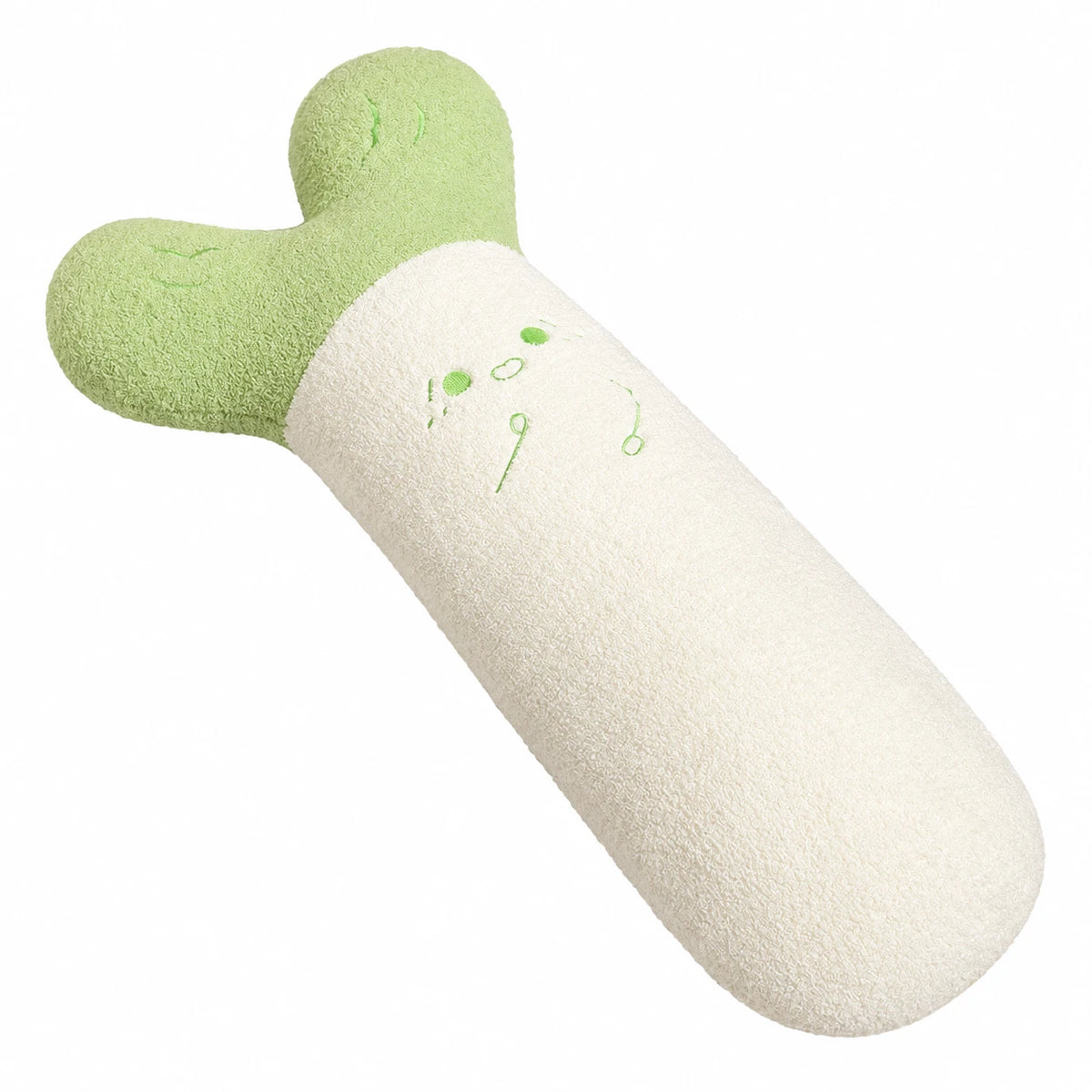 Vegetable Plush Pillow with Embroidered Face 110cm - Green