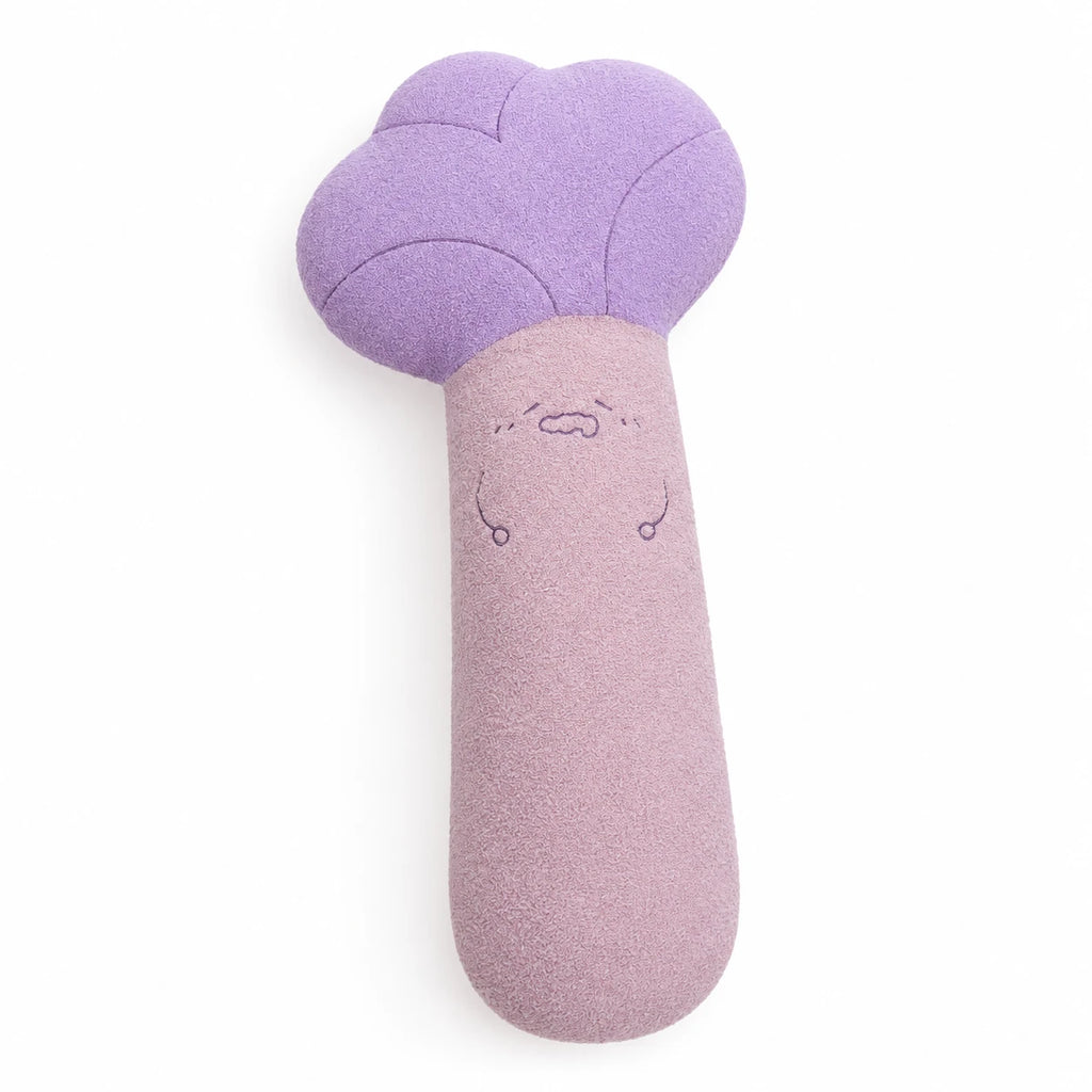 Vegetable Plush Pillow with Embroidered Face 110cm - Purple