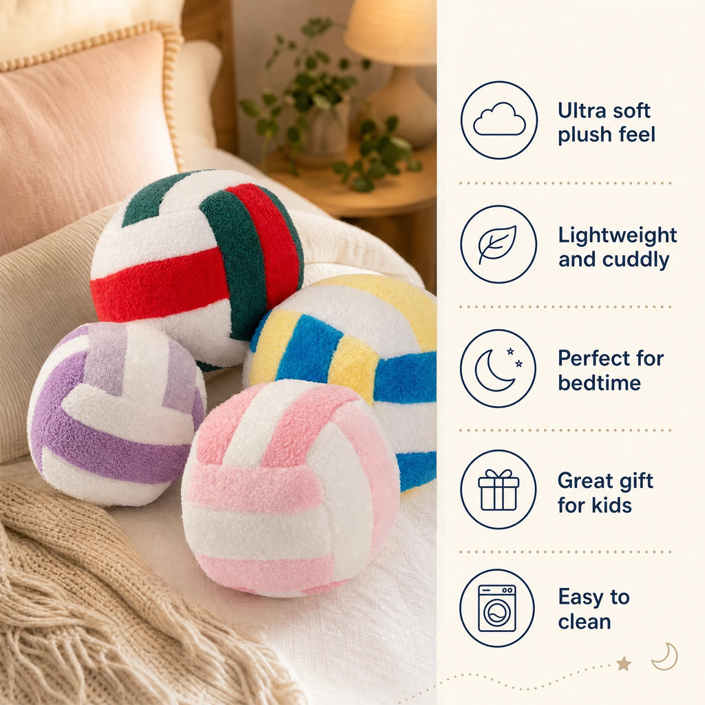 Volleyball Plush Toy in Bright Striped Design - Bénéfices produit