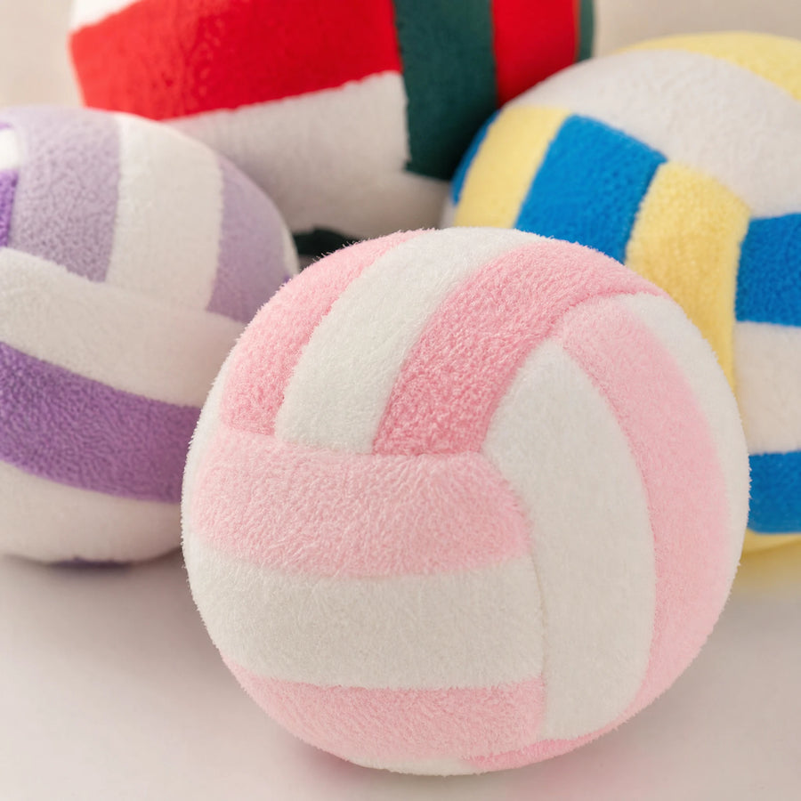 Volleyball Plush Toy in Bright Striped Design - Détail matière