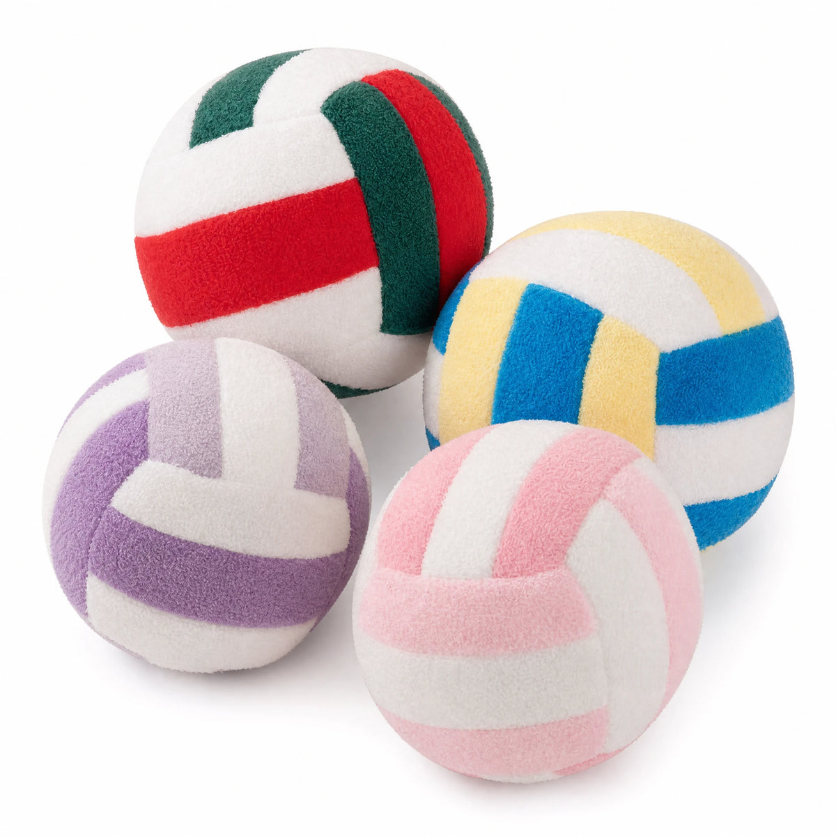 Volleyball Plush Toy in Bright Striped Design - Fond blanc