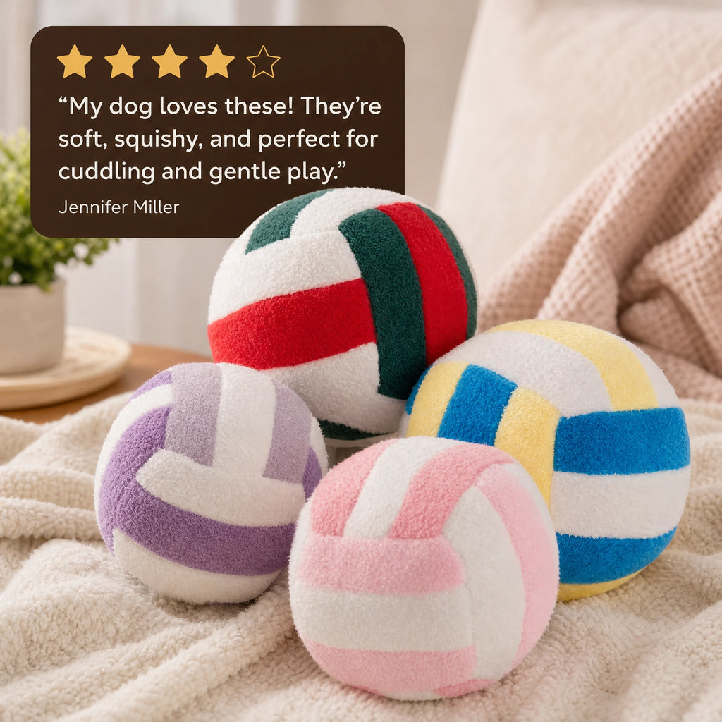 Volleyball Plush Toy in Bright Striped Design - Image témoignage