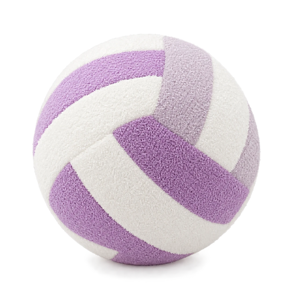 Volleyball Plush Toy in Bright Striped Design - Purple / 8in / 20cm · Purple / 9.5in / 24cm