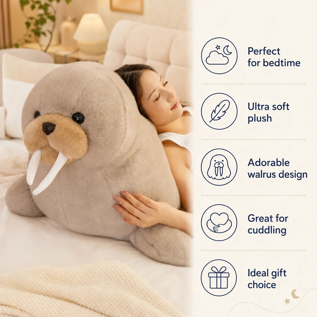 Walrus Plush Toy with Soft Tusks and Huggable Body - Bénéfices produit
