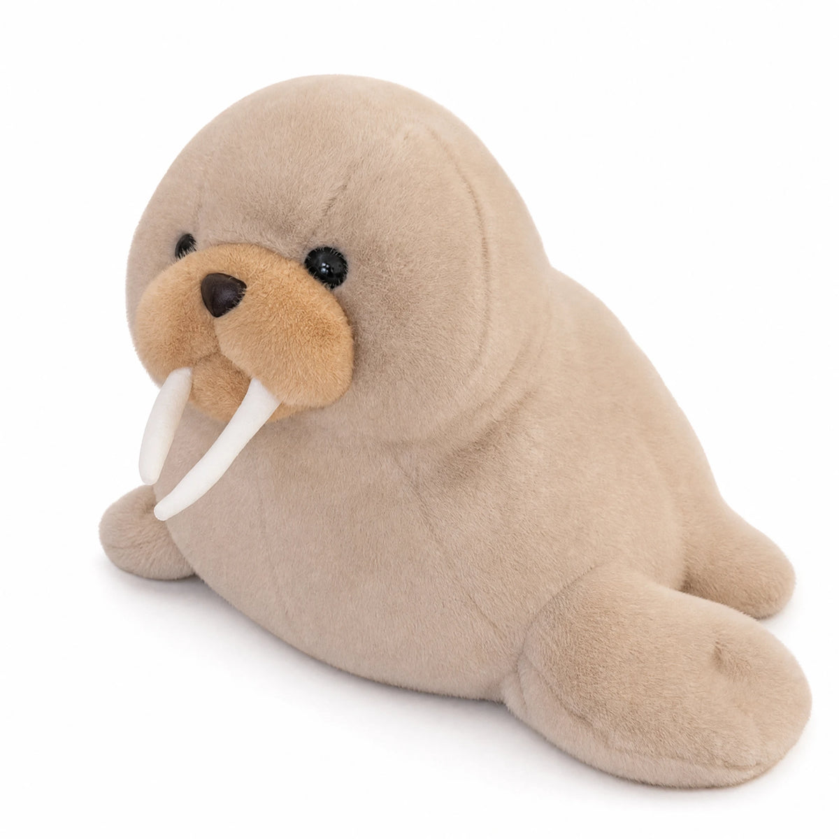 Walrus Plush Toy with Soft Tusks and Huggable Body - Fond blanc