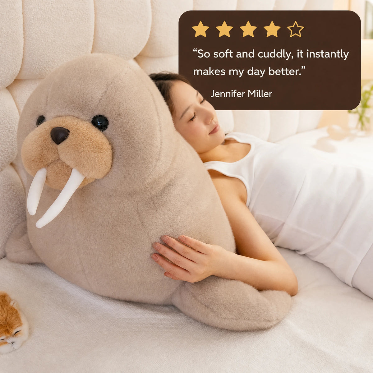 Walrus Plush Toy with Soft Tusks and Huggable Body - Image témoignage