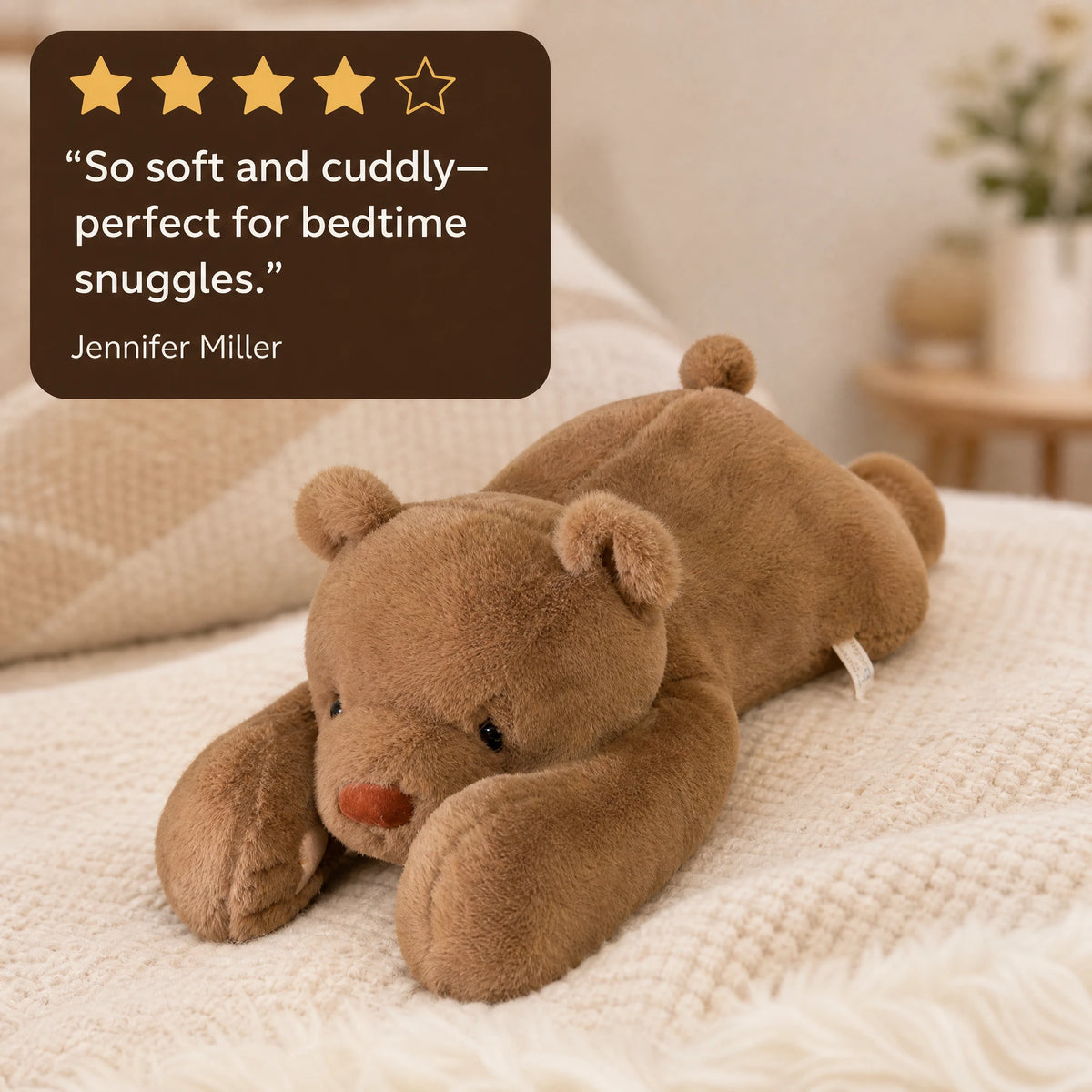 Weighted Bear Plush in Soft Brown Cotton - Image témoignage