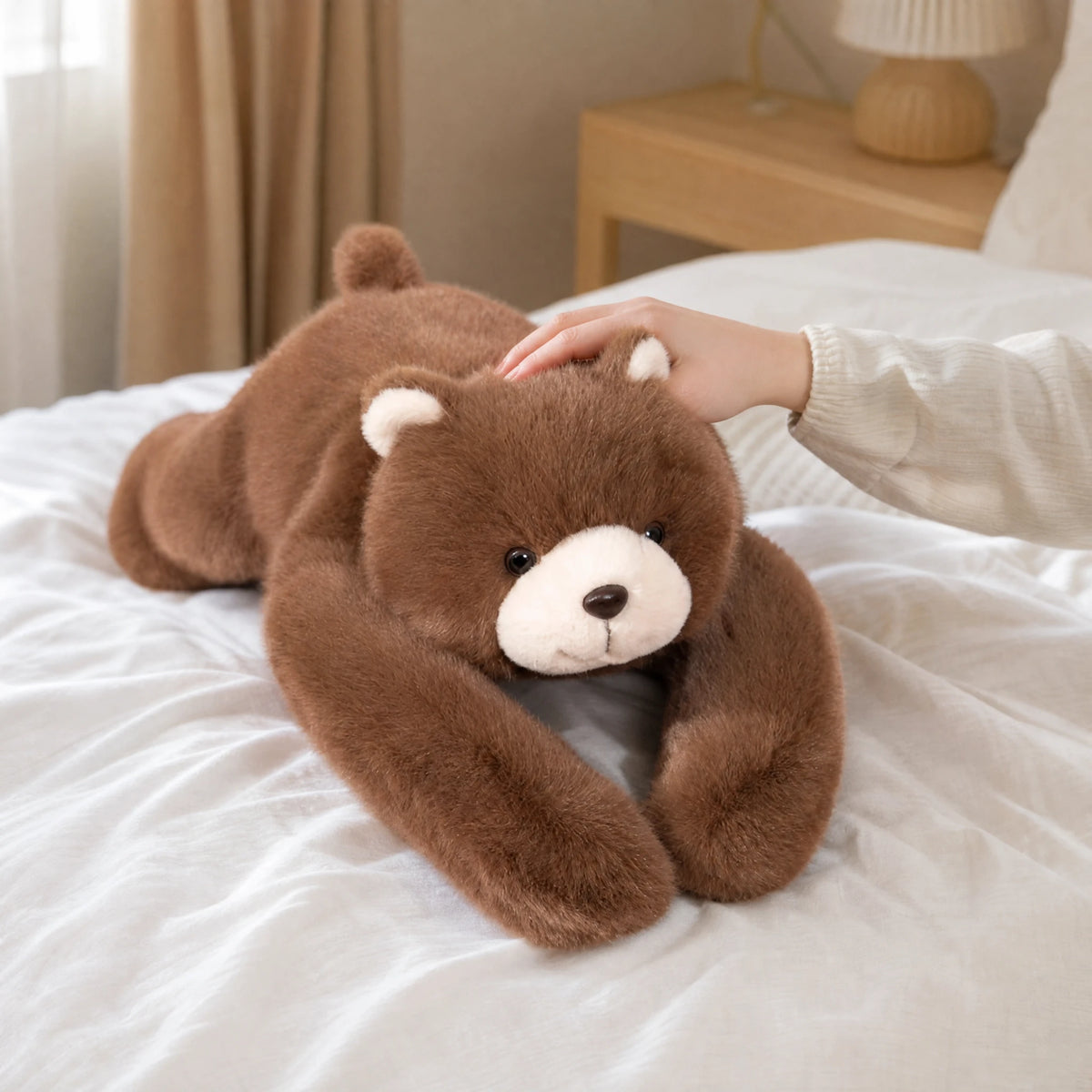 Weighted Bear Plush with Long Hugging Arms - Utilisation du produit
