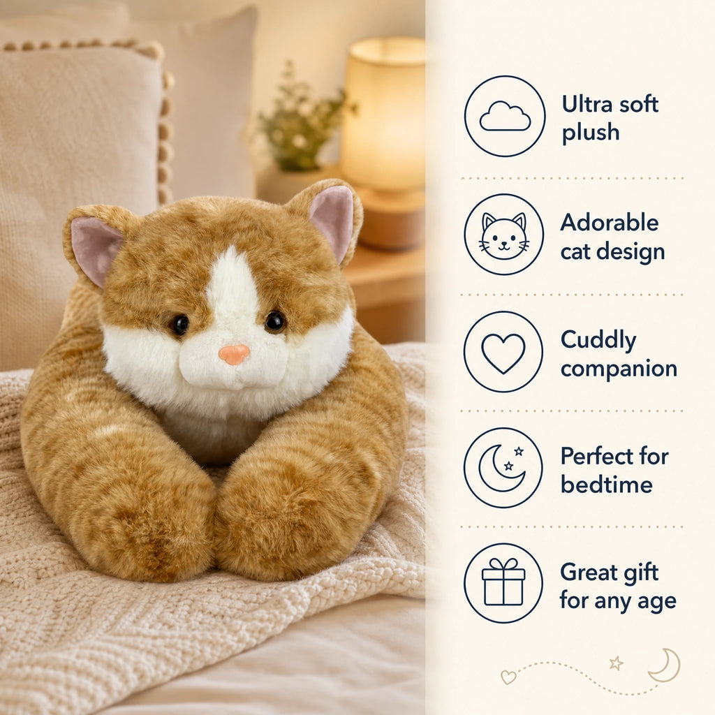 Weighted Cat Plush with Soft Curled Paws Design - Bénéfices produit