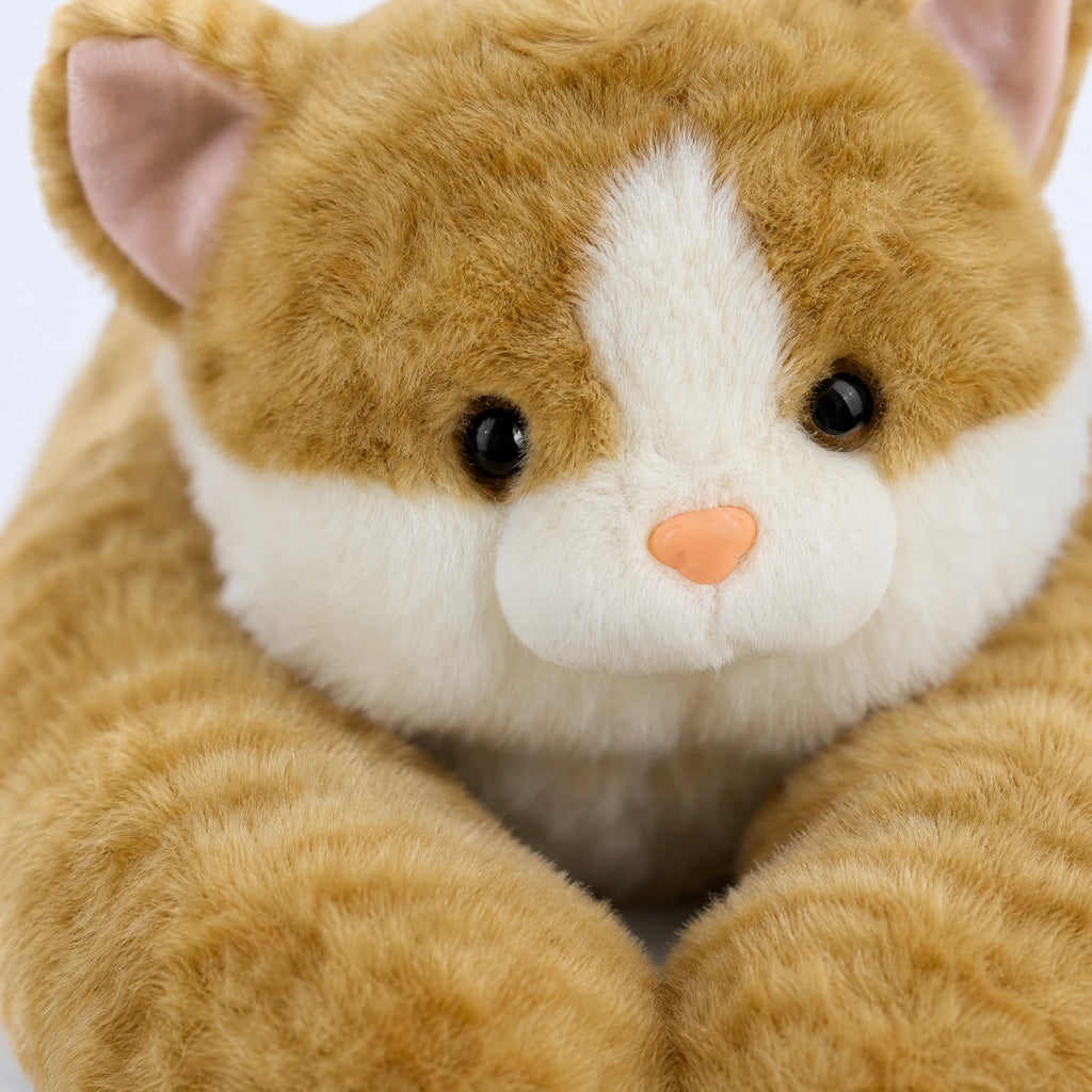 Weighted Cat Plush with Soft Curled Paws Design - Détail matière