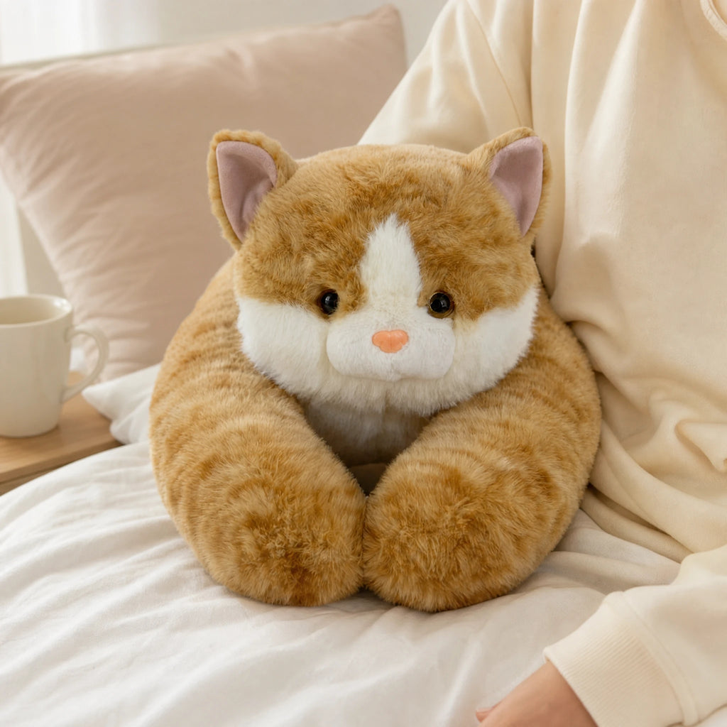 Weighted Cat Plush with Soft Curled Paws Design - Utilisation du produit