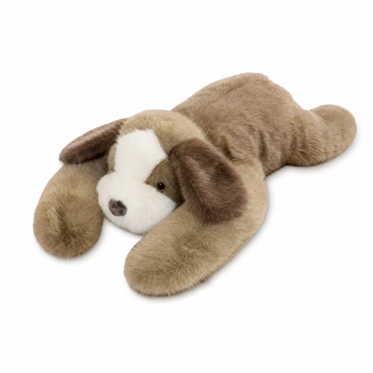 Weighted Dog Plush with Realistic Beige Fur and Floppy Ears - Fond blanc