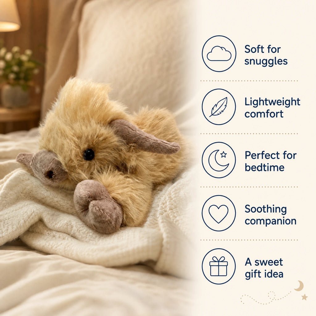 Weighted Highland Cow Plush with Calming Touch - Bénéfices produit