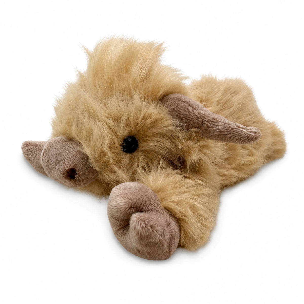 Weighted Highland Cow Plush with Calming Touch - Fond blanc