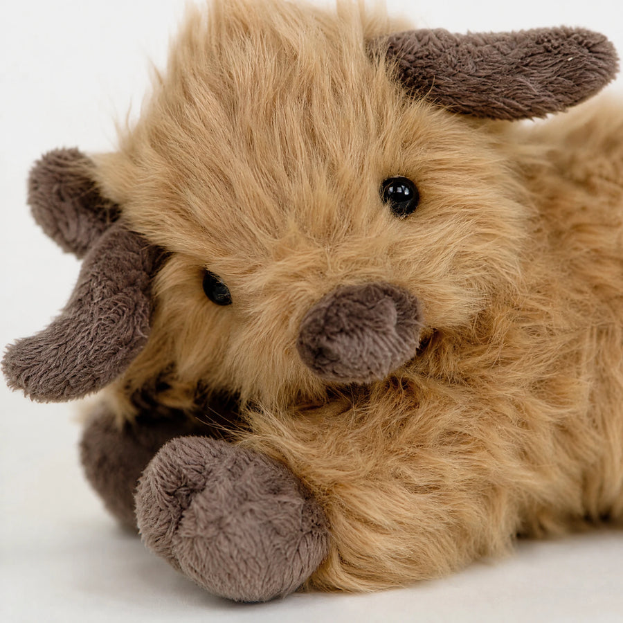 Weighted Highland Cow Plush with Heating Feature - Détail matière