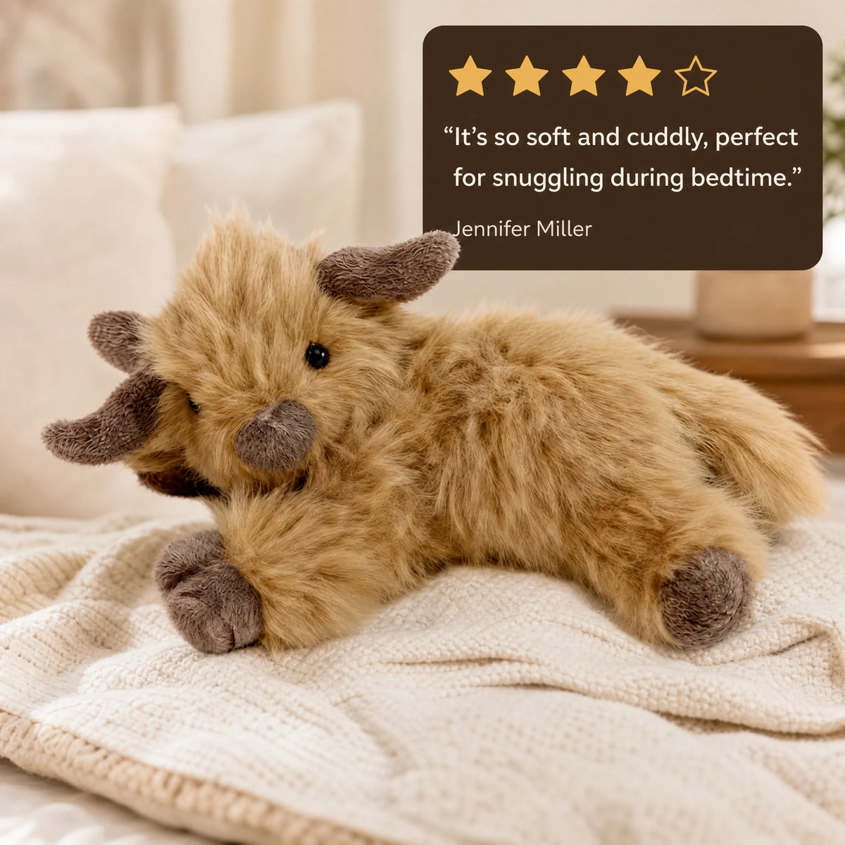Weighted Highland Cow Plush with Heating Feature - Image témoignage