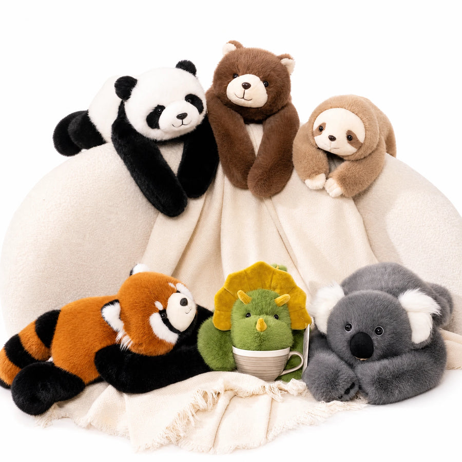 Weighted panda plush with long hugging arms
