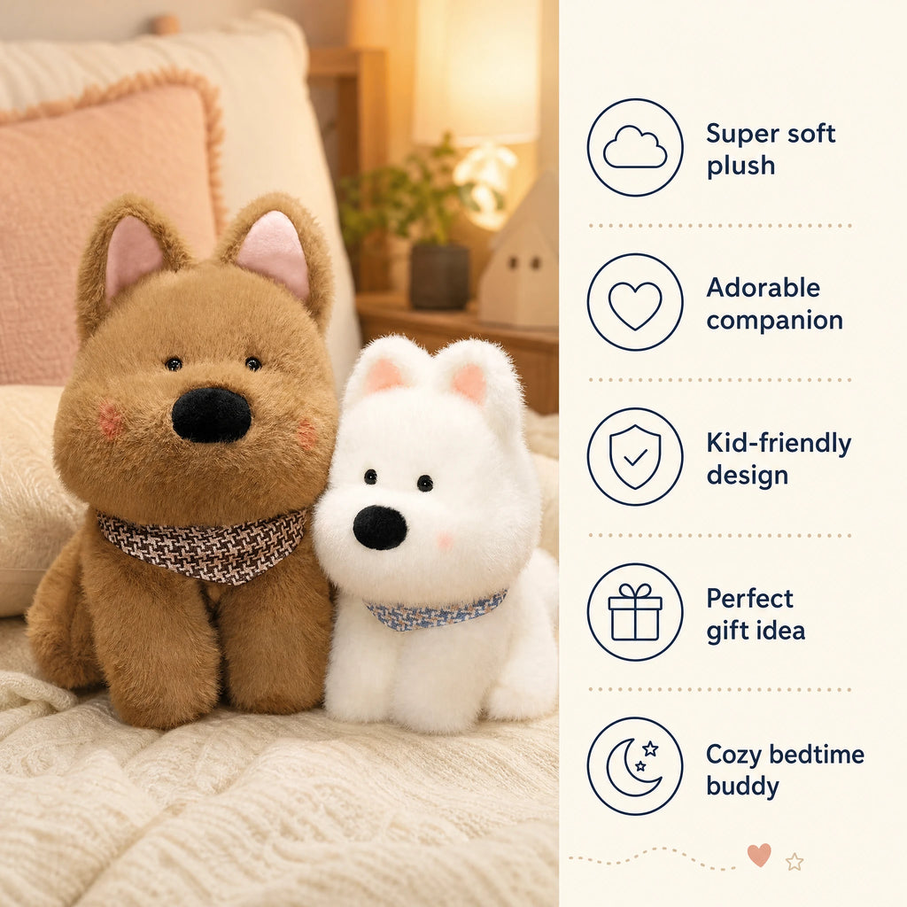 West Highland Terrier Plush with Scarf and Lifelike Details - Bénéfices produit