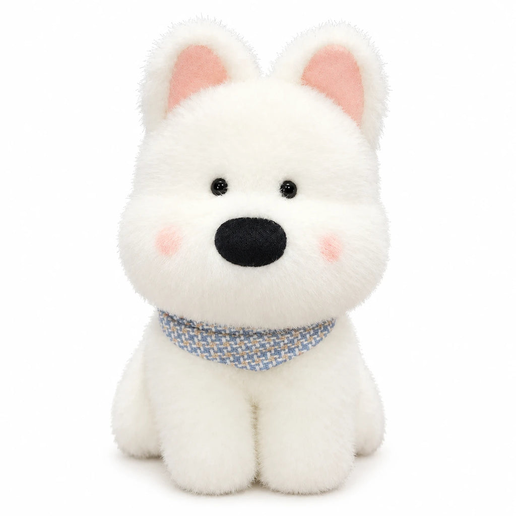West Highland Terrier Plush with Scarf and Lifelike Details - Skye White / 10in / 25cm … (3 tailles)
