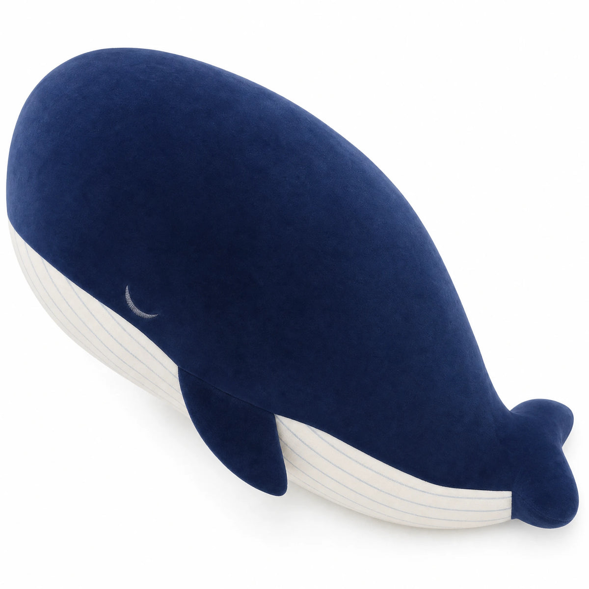 Whale Plush with Blue and White Design - Fond blanc