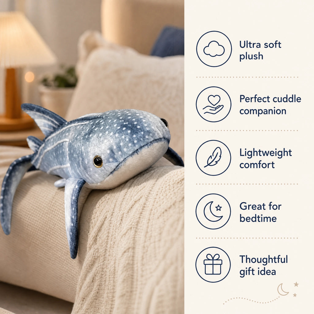 Whale Shark Plush Toy with Soft Blue Spotted Design - Bénéfices produit