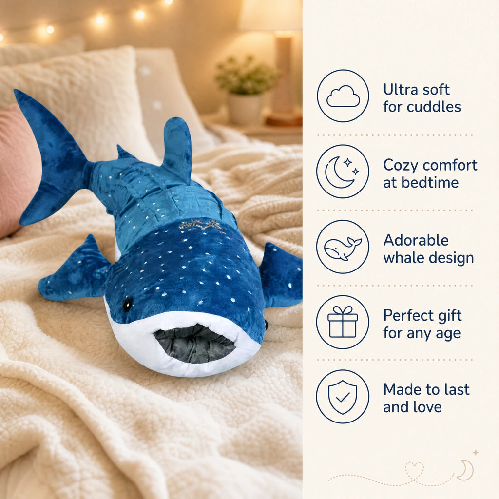 Whale Shark Plush with Realistic Blue Spotted Design - Bénéfices produit