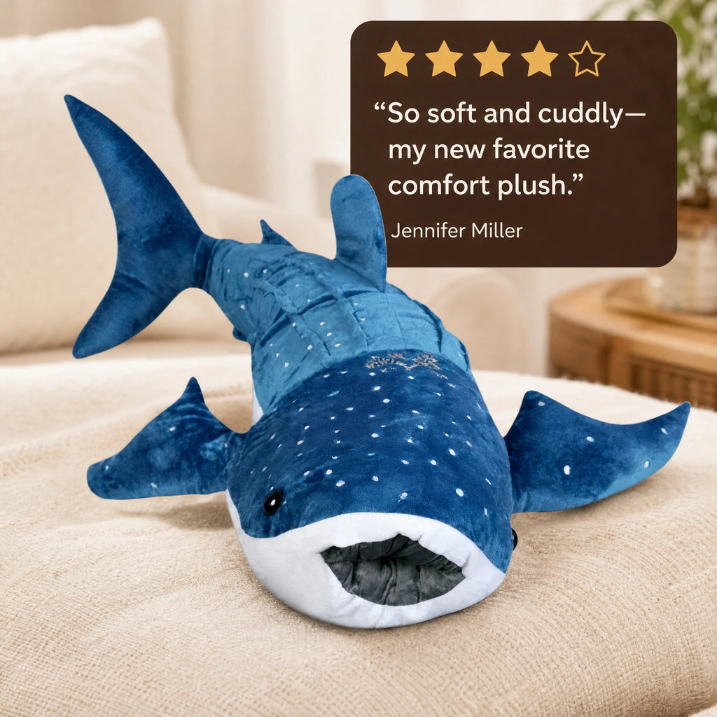 Whale Shark Plush with Realistic Blue Spotted Design - Image témoignage