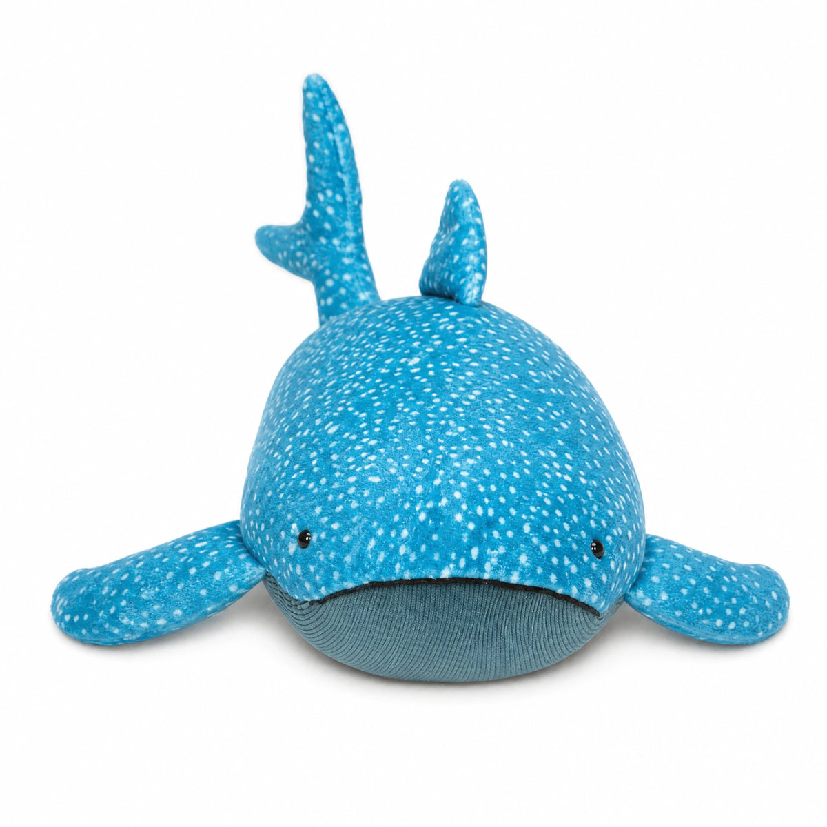 Whale Shark Plush with Spotted Blue Pattern and Soft Fabric - Fond blanc