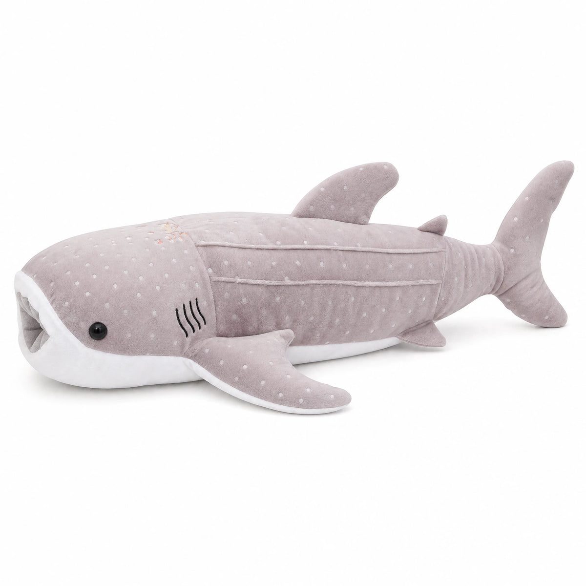 Whale Shark Plush with Spotted Pattern and Soft Cotton - Fond blanc