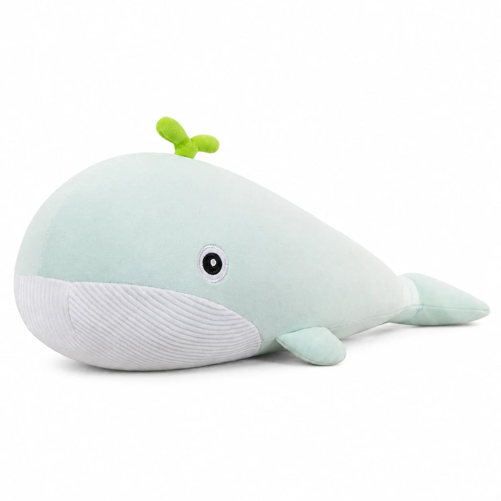 Whale Stuffed Animal with Bean Sprout Detail - Green / 23in / 60cm … (5 tailles)